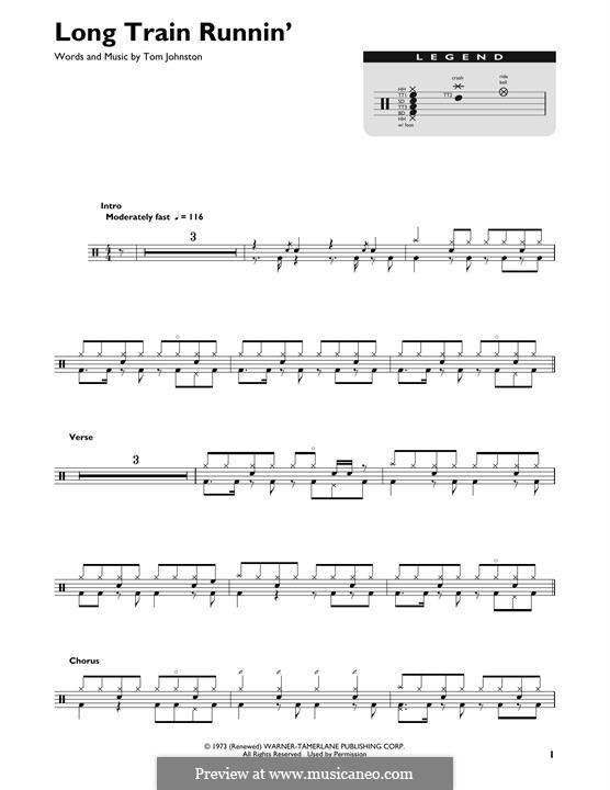 Long Train Runnin' (The Doobie Brothers): Drum set by Tom Johnston