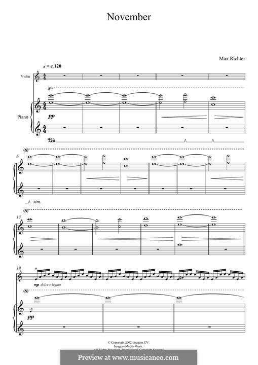 November: Для скрипки и фортепиано by Max Richter