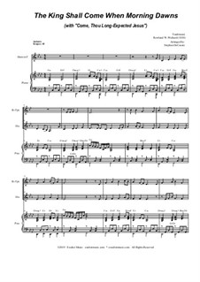The King Shall Come (with 'Come, Thou Long-Expected Jesus'): Duet for Bb-trumpet and french horn by folklore, Rowland Huw Prichard