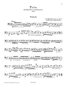 Трио для флейты, скрипки и виолончели и фортепиано (ad libitum), Op.1 No.4: Партия виолончели by Йозеф Мысливечек