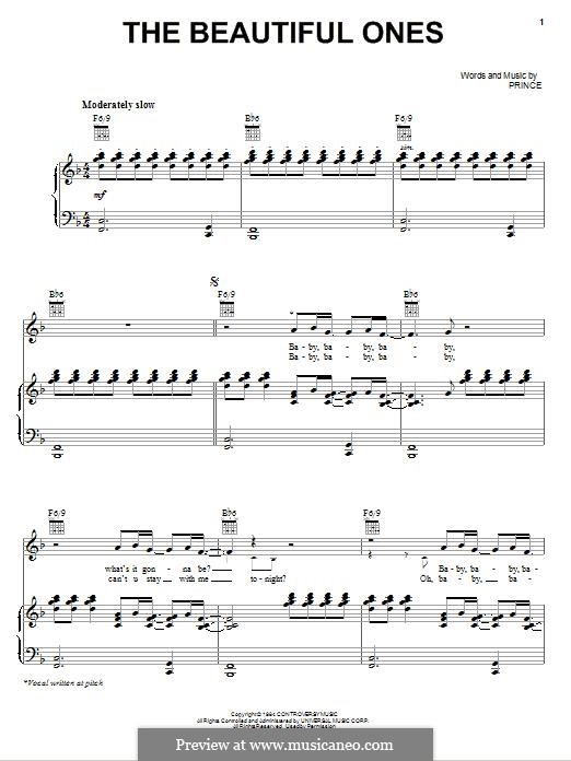 The Beautiful Ones: Для голоса и фортепиано (или гитары) by Prince