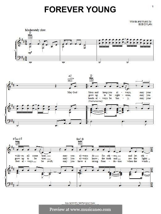 Forever Young I: Для голоса и фортепиано (или гитары) by Bob Dylan