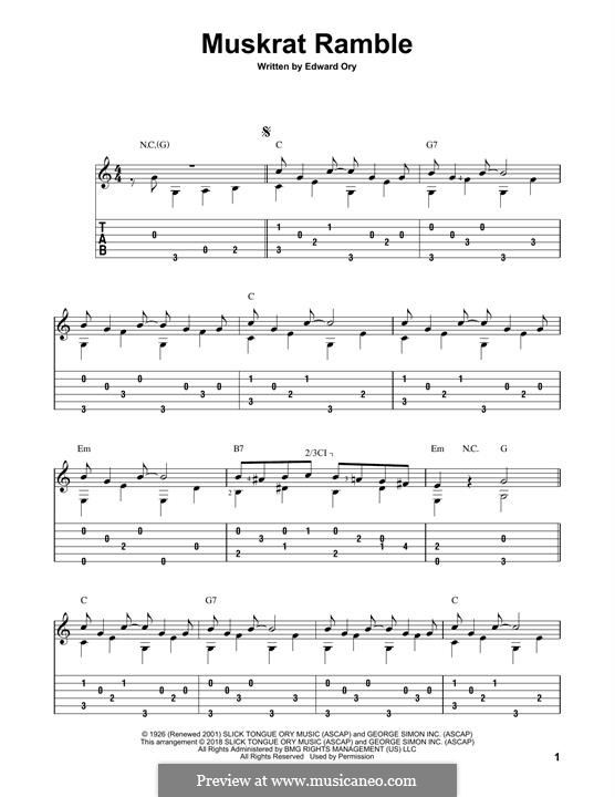 Muskrat Ramble (Louis Armstrong): Для гитары by Edward Ory, Ray Gilbert