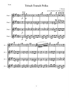 Трик-Трак. Полька, Op.214: Для квартета флейт by Иоганн Штраус (младший)
