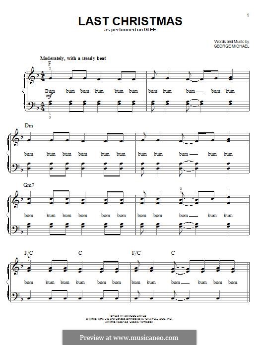 Last Christmas (Wham!): Для фортепиано (легкий уровень) by George Michael