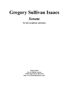 Sonata for alto saxophone and piano: Sonata for alto saxophone and piano by Gregory Sullivan Isaacs