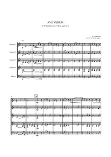 Ave verum corpus, K.618: For quintet horns by Вольфганг Амадей Моцарт