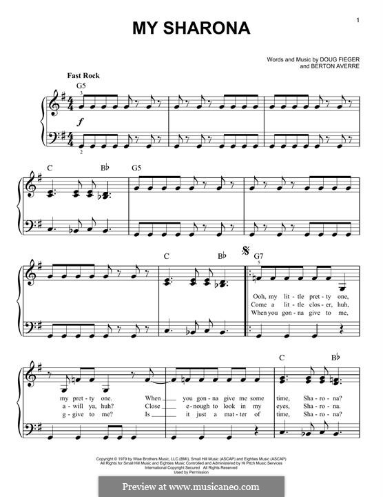 My Sharona (The Knack): Для фортепиано (легкий уровень) by Berton Averre, Douglas Fieger