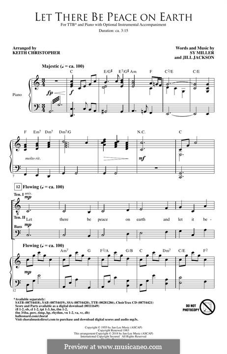 Let There Be Peace on Earth (The Choirboys): TTB by Jill Jackson, Sy Miller