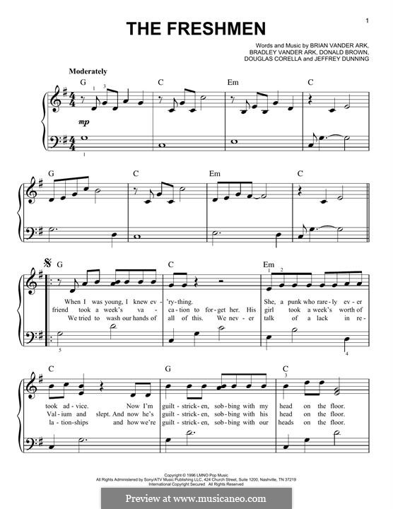 The Freshmen (The Verve Pipe): Для фортепиано by Brian Vander Ark