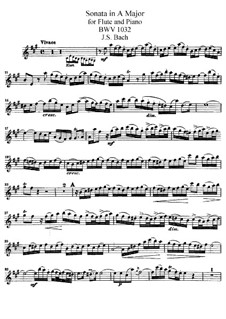 Соната для флейты и клавесина No.3 ля мажор, BWV 1032: Сольная партия by Иоганн Себастьян Бах