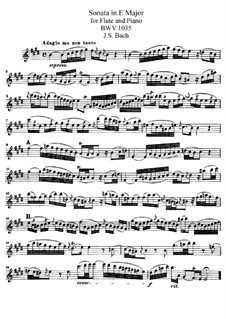 Соната для флейты и бассо континуо No.3 ми мажор, BWV 1035: Сольная партия by Иоганн Себастьян Бах