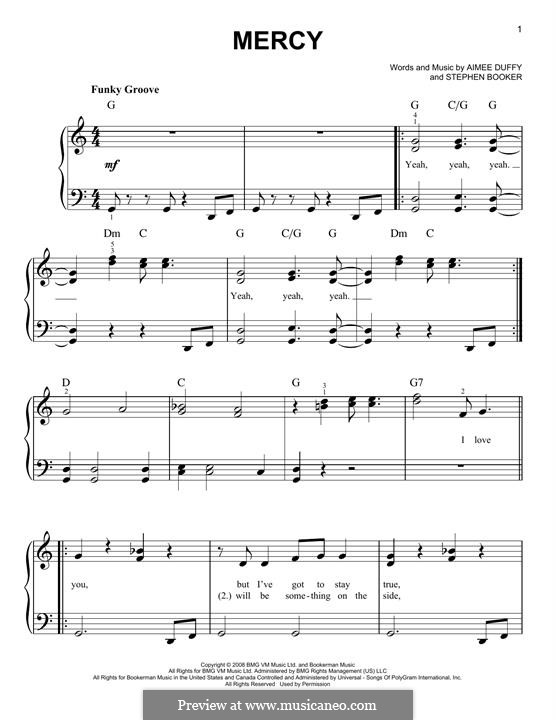 Mercy (Duffy): Для фортепиано by Aimee Duffy, Steve Booker