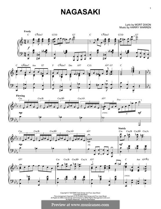Nagasaki: Для фортепиано (jazz version) by Гарри Уоррен