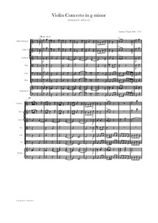 Violin Concerto in g minor, Z Co, 15: Score and parts by Andrea Teodoro Zani