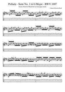 Сюита для виолончели No.1 соль мажор, BWV 1007: Prelude. Version for mandolin by Иоганн Себастьян Бах