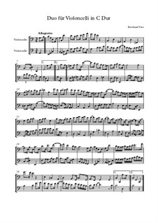 Sonate für 2 Violoncelli C Dur: Sonate für 2 Violoncelli C Dur by Bernhard Vass