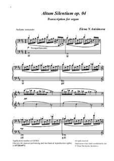 Altum Silentium, Op.04: Для органа by Елена Николаевна Анисимова