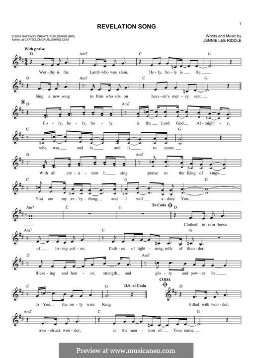 Revelation Song (Passion): Мелодия by Jennie Lee Riddle