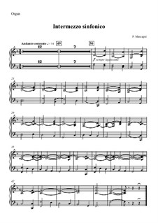 Сельская честь: Интермеццо – Партия органа by Пьетро Масканьи