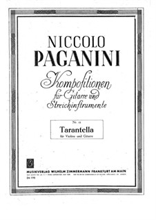 Тарантелла для скрипки и гитары, MS 76: Партия гитары by Никколо Паганини