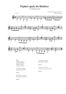 Pujdem spolu do Betlema: For guitar solo (C Major) by folklore