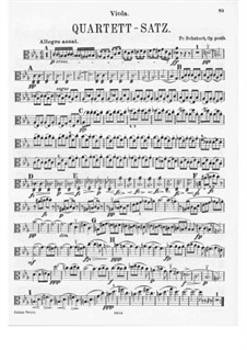 Струнный квартет No.12 до минор, D.703: Партия альта by Франц Шуберт