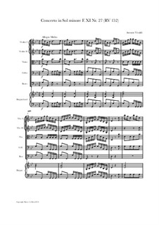 Concerto for Strings in G Minor, RV 152: Score and parts by Антонио Вивальди