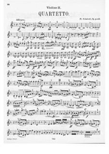 Струнный квартет No.14 ре минор 'Смерть и девушка', D.810: Партия II скрипки by Франц Шуберт