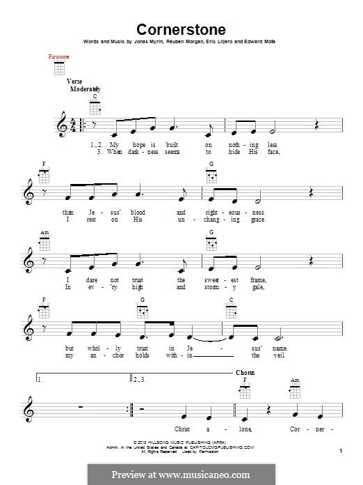 Cornerstone (Hillsong): Для укулеле by Jonas Myrin, Reuben Morgan, Eric Liljero