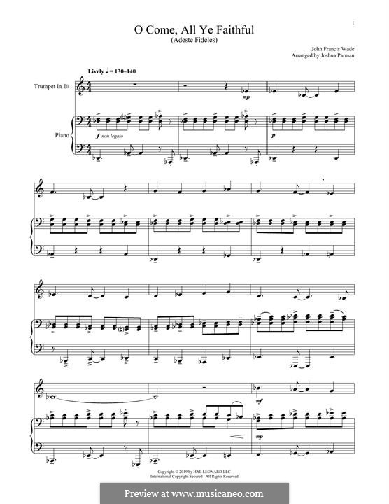 Instrumental version (Printable scores): For trumpet and piano by Джон Фрэнсис Уэйд