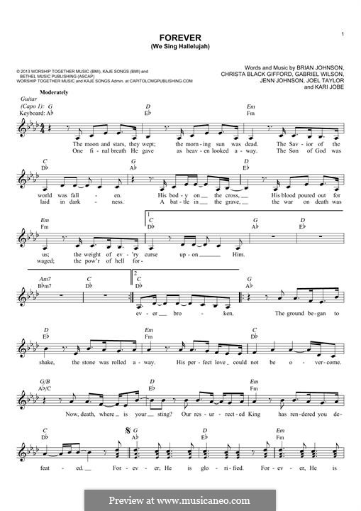 Forever (We Sing Hallelujah): Мелодия by Brian Johnson, Kari Jobe, Christa Black Gifford, Gabriel Wilson, Jenn Johnson, Joel Taylor
