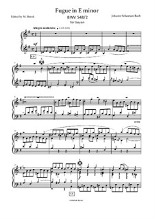 Прелюдия и фуга No.18 ми минор 'Wedge', BWV 548: Фуга, для баяна by Иоганн Себастьян Бах