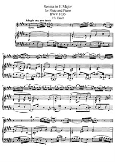 Соната для флейты и бассо континуо No.3 ми мажор, BWV 1035: Аранжировка для флейты и фортепиано by Иоганн Себастьян Бах