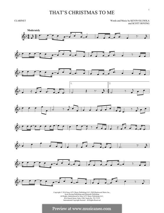 That's Christmas To Me (Pentatonix): Для кларнета by Scott Hoying, Kevin Olusola