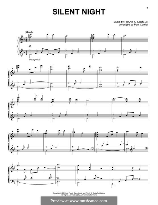 Piano version: Очень легкая версия by Франц Ксавьер Грубер