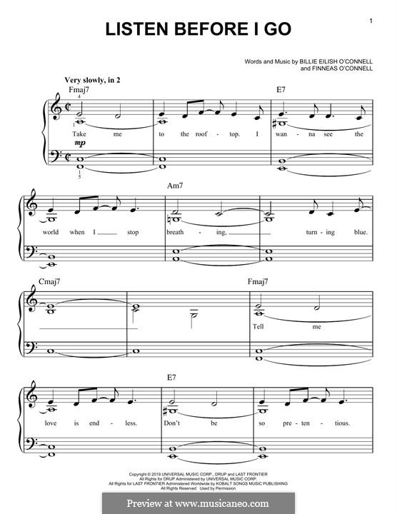 Virtual Piano Sheets Billie Eilish