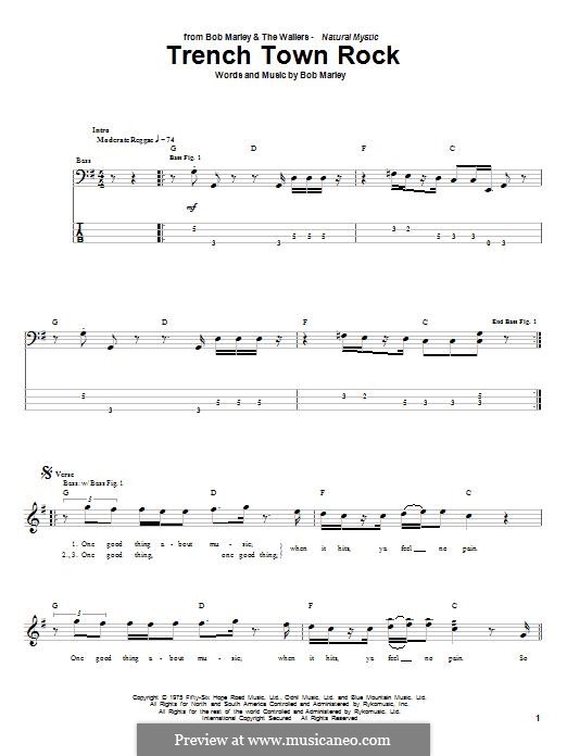 Trench Town: Для бас-гитары by Bob Marley