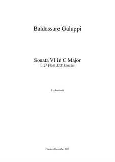 Соната для клавесина до мажор, Illy No.27: Для фортепиано by Бальдассаре Галуппи