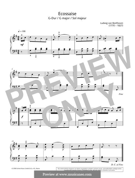 Экосез соль мажор, WoO 23: Для фортепиано by Людвиг ван Бетховен