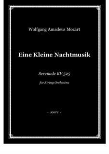 Все части: For string orchestra (string quartet) - score and parts by Вольфганг Амадей Моцарт