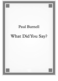 What Did You Say?: What Did You Say? by Paul Burnell