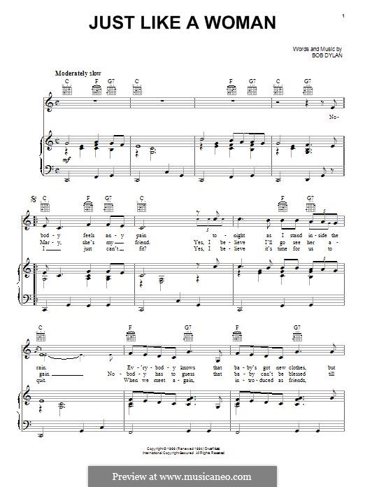 Just Like a Woman: Для голоса и фортепиано (или гитары) by Bob Dylan