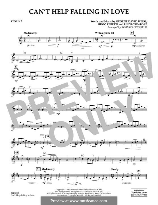 String Orchestra version: Violin 2 part by George David Weiss, Hugo Peretti, Luigi Creatore