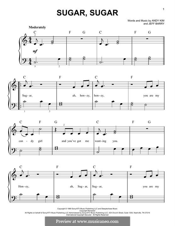 Sugar, Sugar (The Archies): Для фортепиано by Andy Kim, Jeff Barry