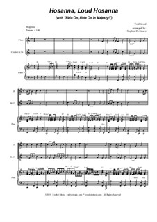 Hosanna, Loud Hosanna (with 'Ride On, Ride On In Majesty!'): Duet for flute and Bb-clarinet - piano accompaniment by folklore