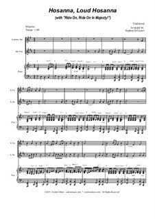 Hosanna, Loud Hosanna (with 'Ride On, Ride On In Majesty!'): Duet for soprano and alto sax - piano accompaniment by folklore
