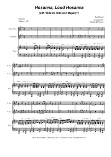 Hosanna, Loud Hosanna (with 'Ride On, Ride On In Majesty!'): Duet for soprano and tenor sax - piano accompaniment by folklore
