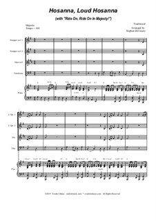Hosanna, Loud Hosanna (with 'Ride On, Ride On In Majesty!'): For brass quartet and piano by folklore