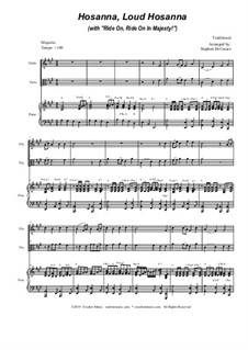 Hosanna, Loud Hosanna (with 'Ride On, Ride On In Majesty!'): Duet for violin and viola - piano accompaniment by folklore